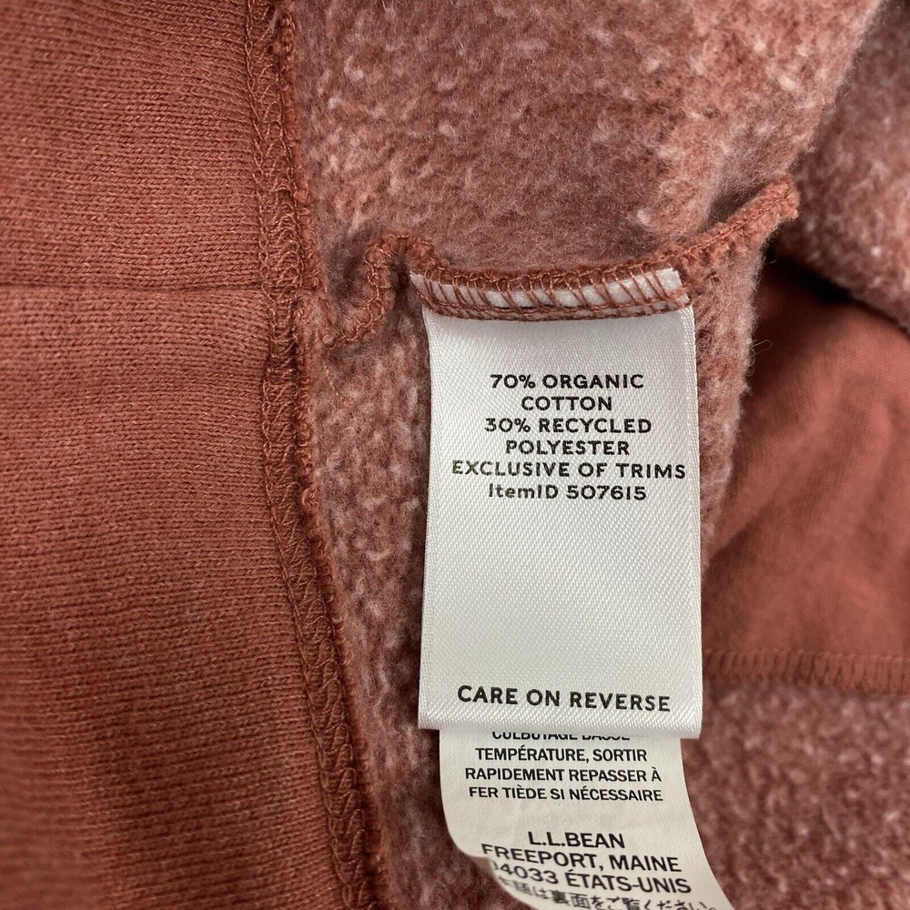 L.L. Bean Sweatshirt Womens Size M Orange Signature Organic Anorak Pocket Zip - Picture 4 of 13